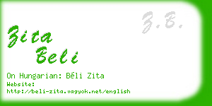 zita beli business card