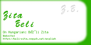 zita beli business card